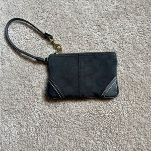 Small Black Signature Coach Wristlet/Wallet